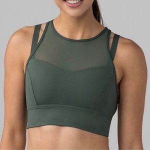 NWT lululemon Sun Setter Bra size 10 dark forest green